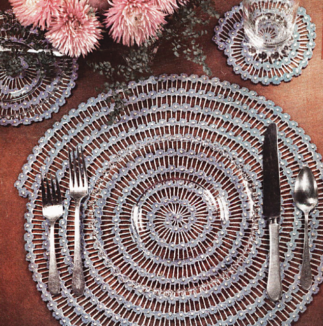 Forget-Me-Not Swirl Doily Set