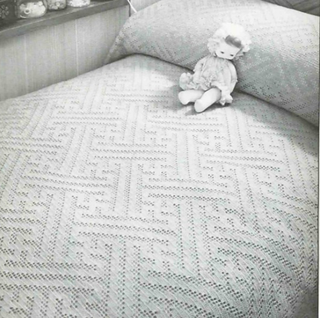 Bedspread in Filet Crochet
