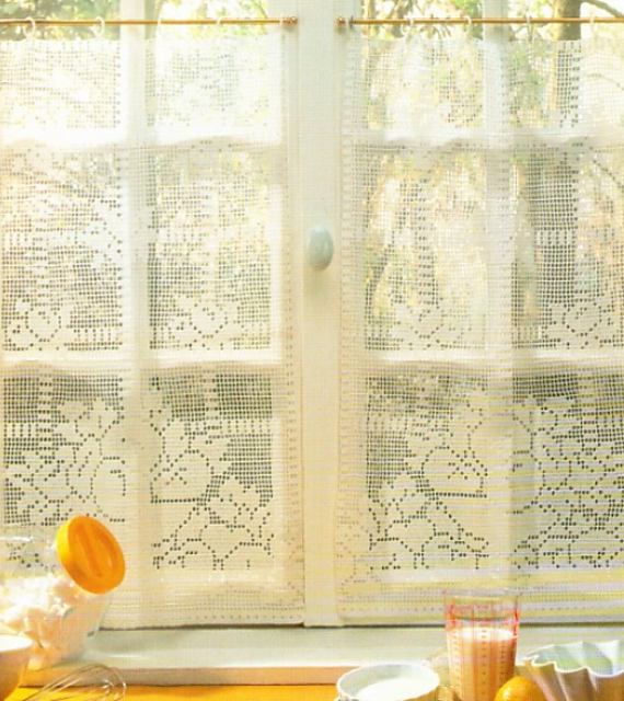 Rose-Rich Kitchen Curtains