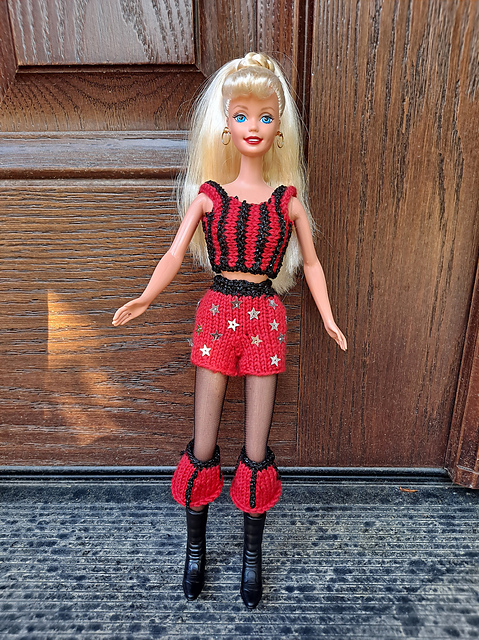 #0777 ABBA Red top and shorts