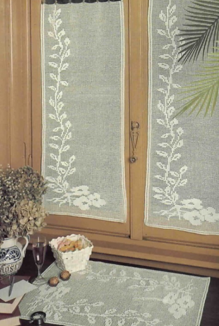 Curtains and Mat with Blooms