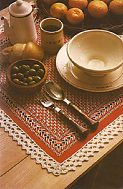Lace-edged placemat
