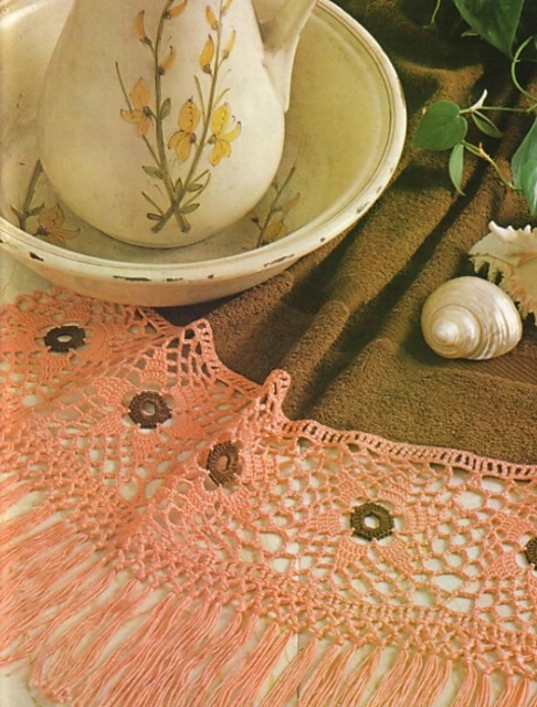Brown Towel with Pink Lace