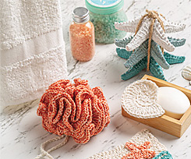 Beach Spa Set: bath pouf and makeup remover