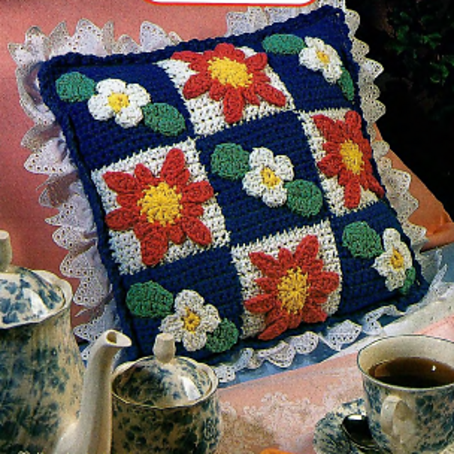 Ravelry: Floral Squares Pillow pattern by Michele Wilcox