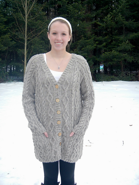 Design F – Twisted Diamond Cable Cardigans