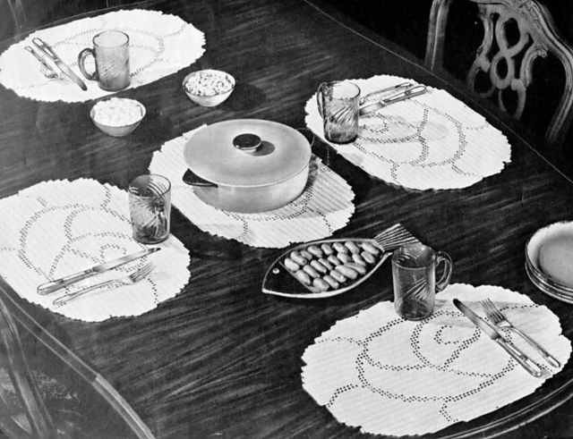 Rose Doily Luncheon Set