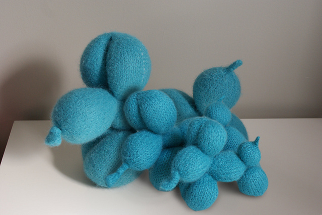 Pattern - Knit Balloon-Dog Wool Felt Toy (5" mini, 7" small, 11" large)