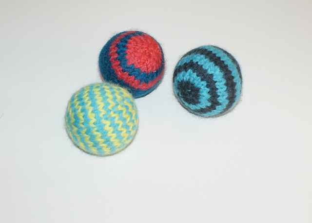 Striped Wool Felt Ball (2" and 3" diameter)