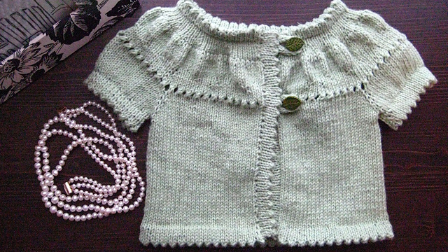 Picot and Puffed Baby Cardi