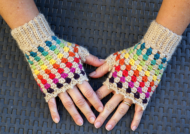 Rainbow mittens