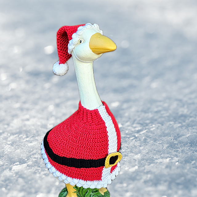 Porch Goose Santa Costume