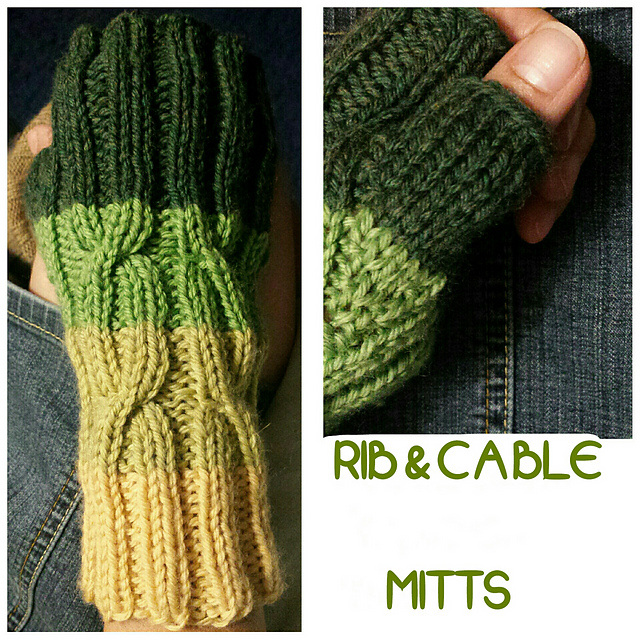 Rib & Cable Mitts