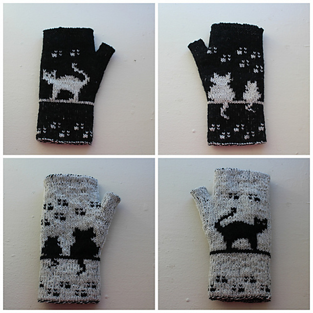 Herding Cats Double Knit Fingerless & Full Mittens