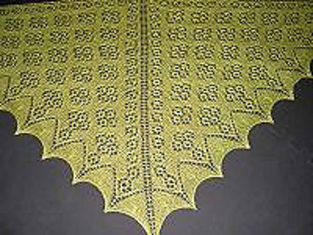Clustered Leaves Triangle Lace Shawl
