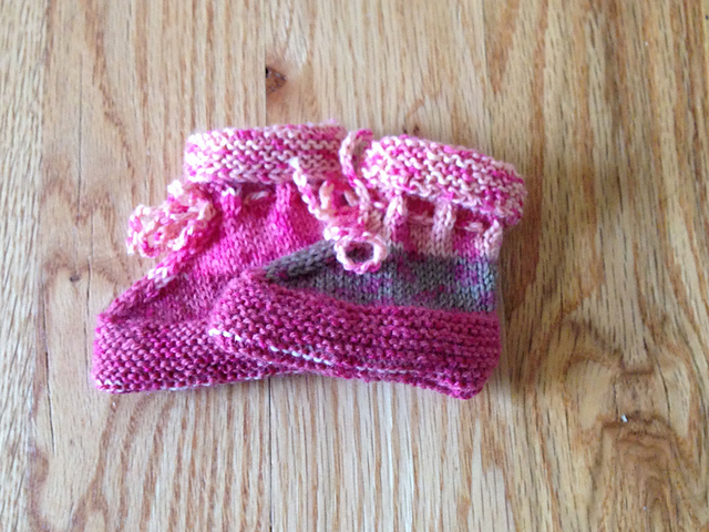 Janet's baby booties - that stay on!
