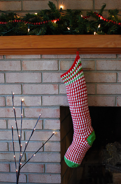 Peppermint Pinstripes Christmas Stocking