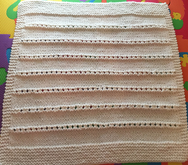 Eyelet and Garter Baby Blanket