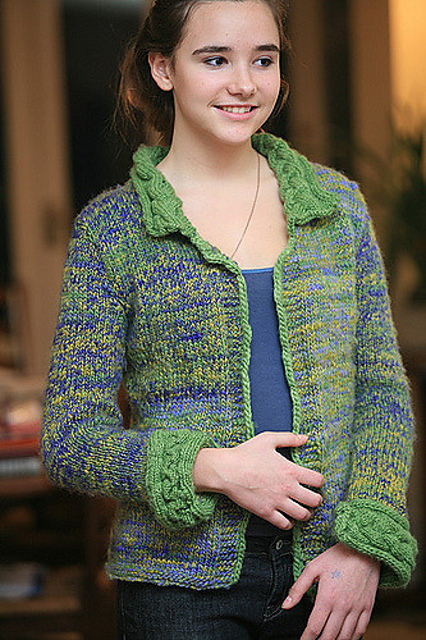 cable trim cardigan