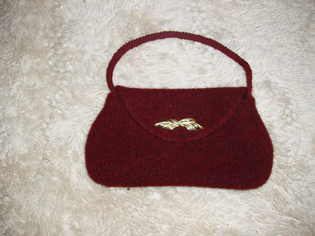 Felted Purse from Flap to Bottom