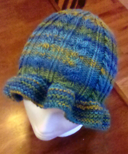 Cables and Ruffles Hat
