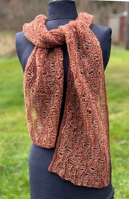 Sideways Lacy Stripes Scarf