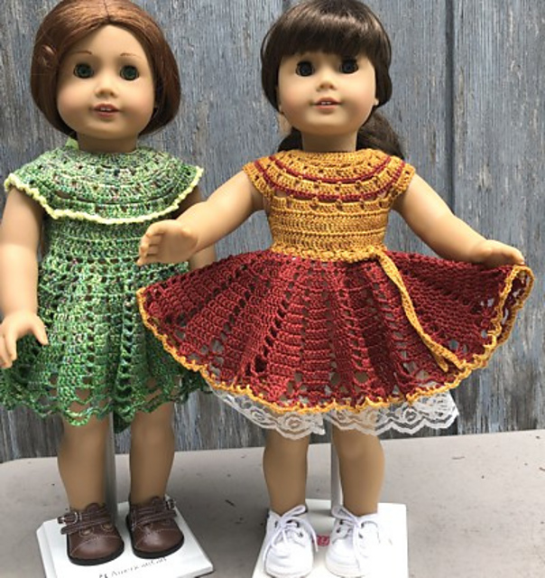 Beautiful Flared Skirt Dress for 18-Inch Dolls