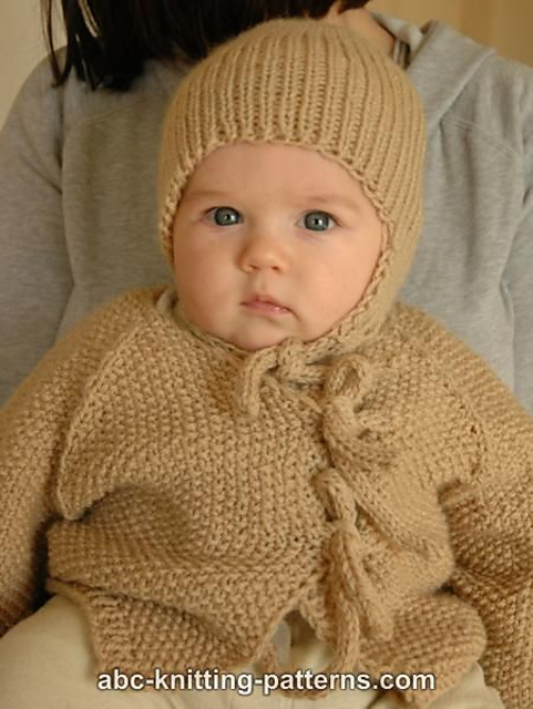 Easy Seamless Baby Cardigan with I-Cord Ties