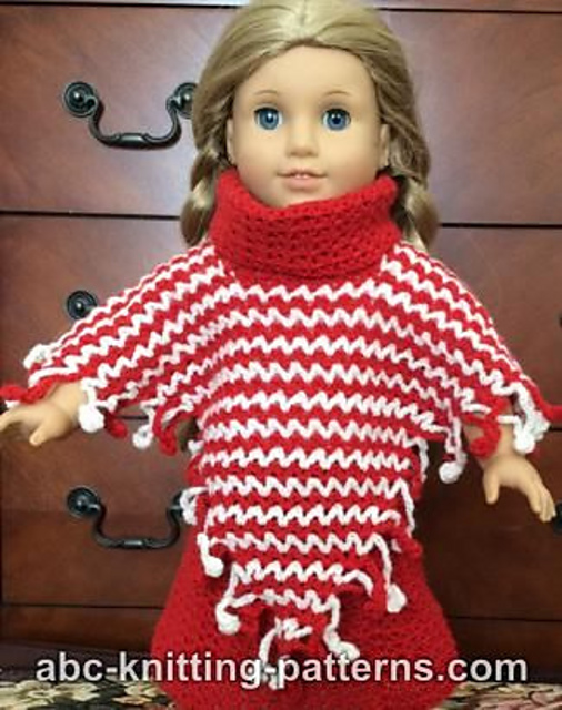 American Girl Doll Two-Color Poncho