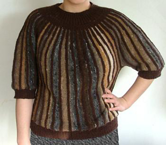 Striped One-Piece Sideways Sweater