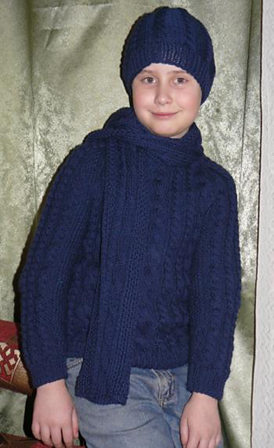 Cable Raglan Sweater for a Boy