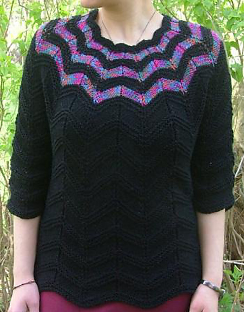 Ravelry: Falling Stars Top Down Sweater pattern by Elaine