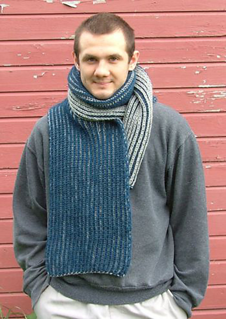 Two-Color Brioche Scarf 