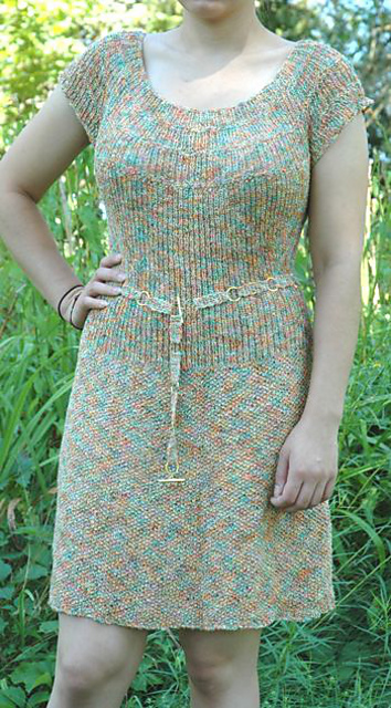 Summer Dress with the Round Yoke 