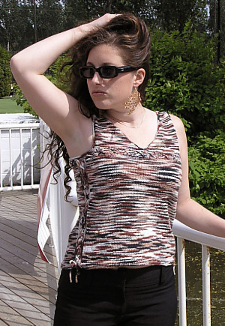 Esprit Print Lace-Up Tank