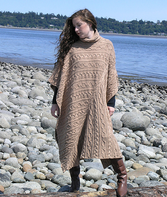Cabled Poncho