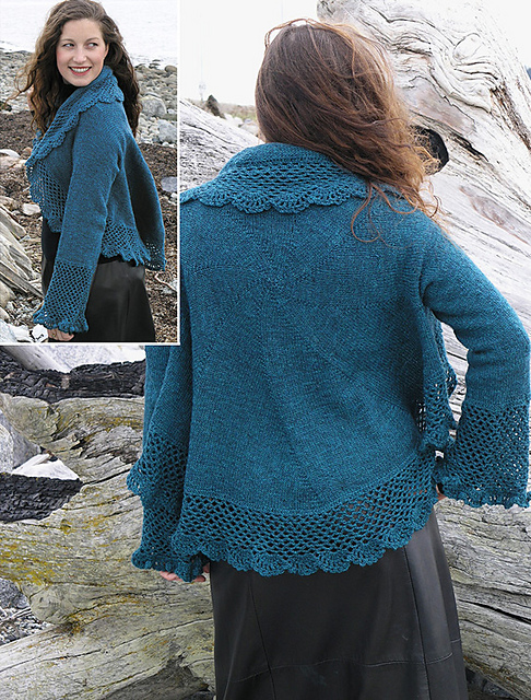 Pinwheel Sweater With Crocheted Edges