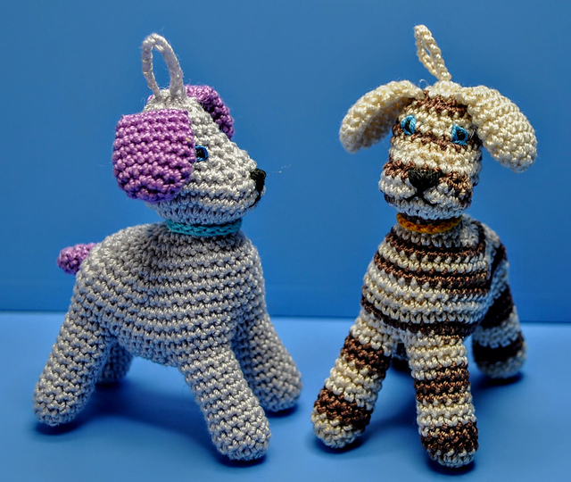 Cat and dog ami keychains