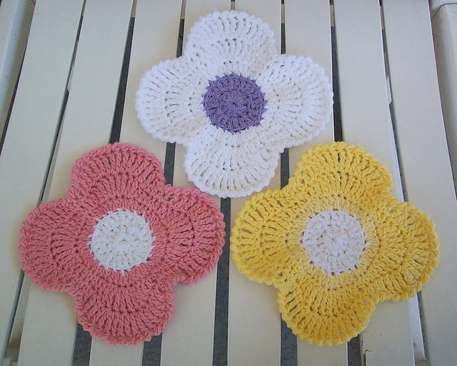 Pretty Poppy Washcloths