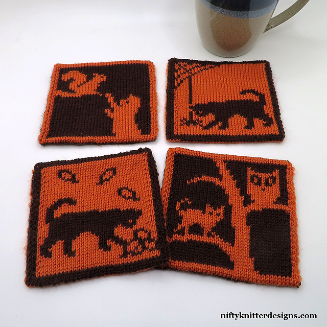 Cats in Fall Coasters