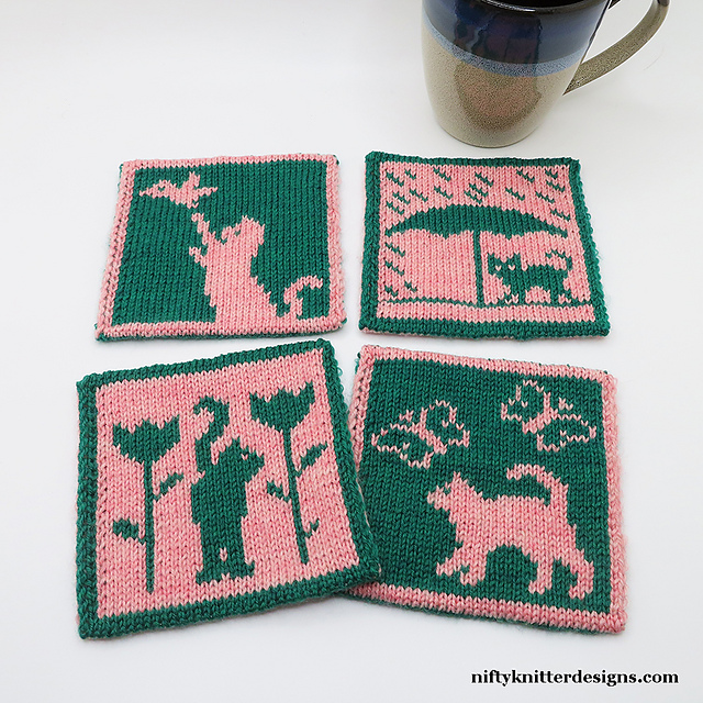 Cats in Spring Coasters