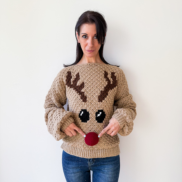 Rebecca The Reindeer C2C Sweater