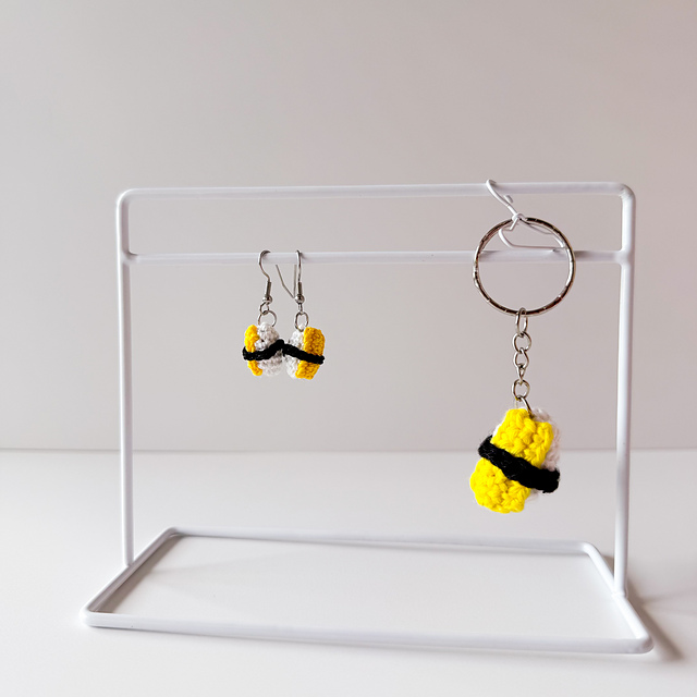 Sushi Tamago Earrings+Keychain