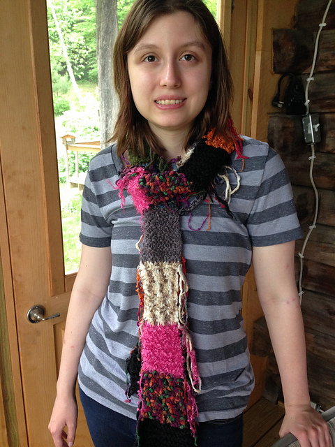 Scrappy Garter Fringe Scarf