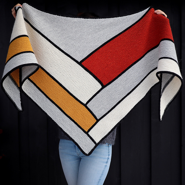 Fargeblokksjal / Colour Block Shawl