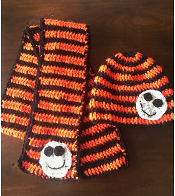 Halloween Hat and Scarf Set