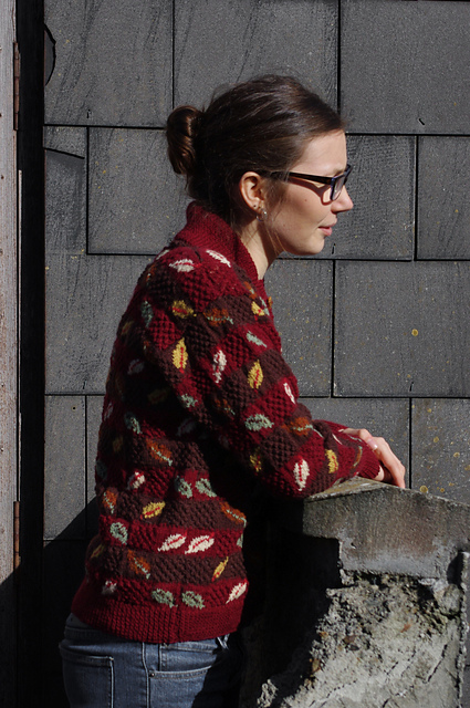 Chequerboard Leaf Cardigan