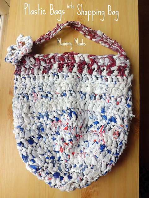 Recycle plastic bags into a reusable bag
