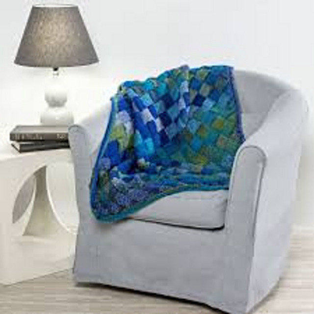 Entrelac Knit Throw
