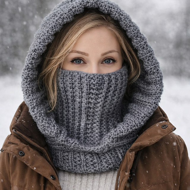 Ravelry: Ribbed Balaclava Turtleneck Hoodie pattern by Crochet Modern ...